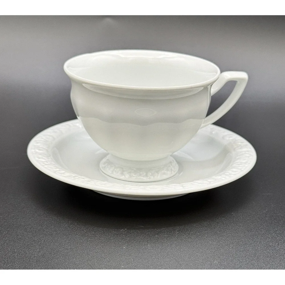 Vintage Rosenthal Maria White Tea Cup and Saucer Germany Cottagecore Replacement